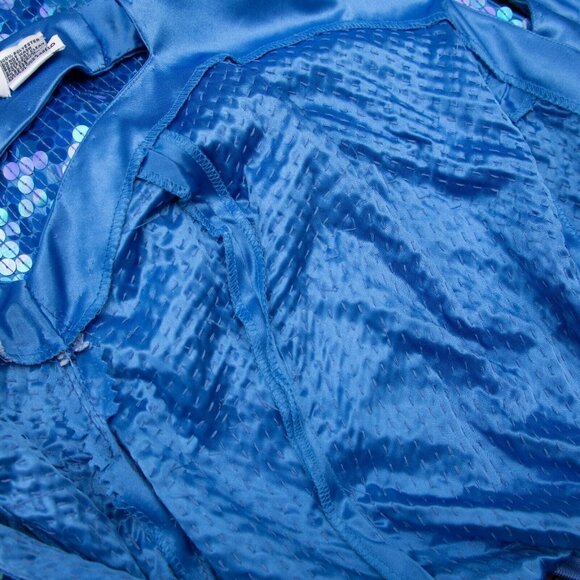 Niteline Cocktail Dress 6 Blue Sequin Luxe Evening Disco Party Glamour Bodycone - Picture 13 of 13